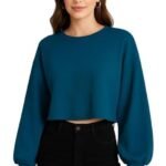 High Rise Elastic Cotton Blend Solid Flared Pencil Fit Knee-Length Women Skirt