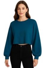 High Rise Elastic Cotton Blend Solid Flared Pencil Fit Knee-Length Women Skirt