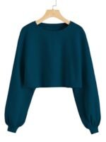 High Rise Elastic Cotton Blend Solid Flared Pencil Fit Knee-Length Women Skirt - Image 4