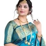 E-Online Kanjivaram Silk Saree with Zari Woven Design & Running Banarasi Silk Blouse Piece Color Rama
