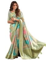 Banarasi Silk Saree Pure Silk Kanjivaram Saree with Unstitched Blouse Piece