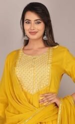 Women yellow printed kurta