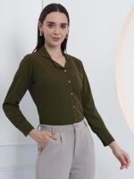 Black Formal Long Sleeve Button-Down Shirt - Office Wear and Business Casual Top - Image 5