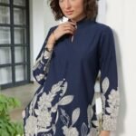 Women's Blue Printed Pure Cotton Co-Ord Set