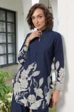 Women's Blue Printed Pure Cotton Co-Ord Set