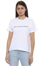 Women Cotton Regular Fit  white Printed T-Shirt