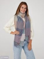 Winter Green Multicolor Warm Long Stoles Shawls Long Big Checked Scarves Woolen Women Casual Scarf Soft Wrap for Casual Formal Occassions- 200CM*70CM - Image 4