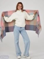 Winter Green Multicolor Warm Long Stoles Shawls Long Big Checked Scarves Woolen Women Casual Scarf Soft Wrap for Casual Formal Occassions- 200CM*70CM - Image 5