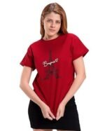 Solid 100% Cotton T-Shirt - Boyfriend Fit, Round Neck, Half Sleeve