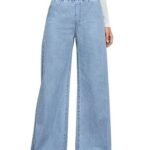 High-Waisted Wide-Leg Jeans, Casual Denim Pants
