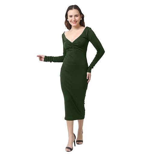 51VhL7EqQJL._SX522_-1.jpg Women's MIDI Bodycon Dress One Piece Dress for Women Long Bodycon Dress - Image 1
