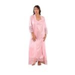 Nightgown Swarvoski Crystals Work Women Nighty with Lace and Robe