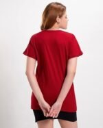 Solid 100% Cotton T-Shirt - Boyfriend Fit, Round Neck, Half Sleeve - Image 3