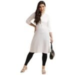 Women pure cotton white color |  short kurta - Image 2