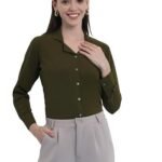 Black Formal Long Sleeve Button-Down Shirt - Office Wear and Business Casual Top