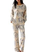 Women’s Cotton Pajama Set with Top & Pants|| Korean Night Suit|| Lightweight Printed Set || Soft & Comfy Sleepwear for Girls & Women ||