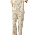 Women's Cotton Pajama Set with Top & Pants|| Korean Night Suit|| Lightweight Printed Set || Soft & Comfy Sleepwear for Girls & Women