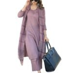 Rayon Blend Solid Straight Kurta with Pant & Dupatta