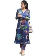 Cotton Blend Straight Printed Kurta with Pant