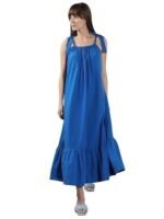 Shoulder Straps Cotton A-Line Midi Dress