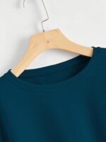 High Rise Elastic Cotton Blend Solid Flared Pencil Fit Knee-Length Women Skirt - Image 3