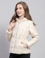 Womens Solid Pink Hooded Neck Full Sleeve Jacket - Image 6