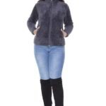Women Fluffy yarn fleece full-zip jacket