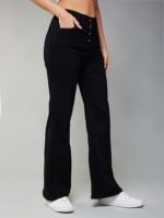Wide-Leg High-Rise Stretchable Patch-Pocketed Denim Jeans - Image 5