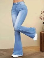 Denim Stretchable High Waist Bootcut Jeans - Image 3