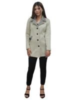 Womens Woollen Collared Coat Cardigan - Image 3