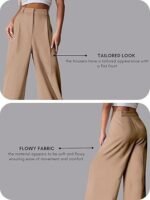 Waist Trousers for Women  Flared Korean Style Formal Pants | Elegant Workwear for Office, College & Events (Available in Plus Size and Combo Pack of 2) - Image 5