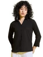 Regular Fit Plain Crepe Women Official Formal Shirt - Image 2