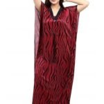 Women's Silk Geometric Print Maxi Nightgown