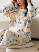 Women’s Cotton Pajama Set with Top & Pants|| Korean Night Suit|| Lightweight Printed Set || Soft & Comfy Sleepwear for Girls & Women || - Image 5