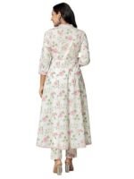 Cotton Printed Anarkali Kurta with Palazzo Pants and Dupatta - Image 3