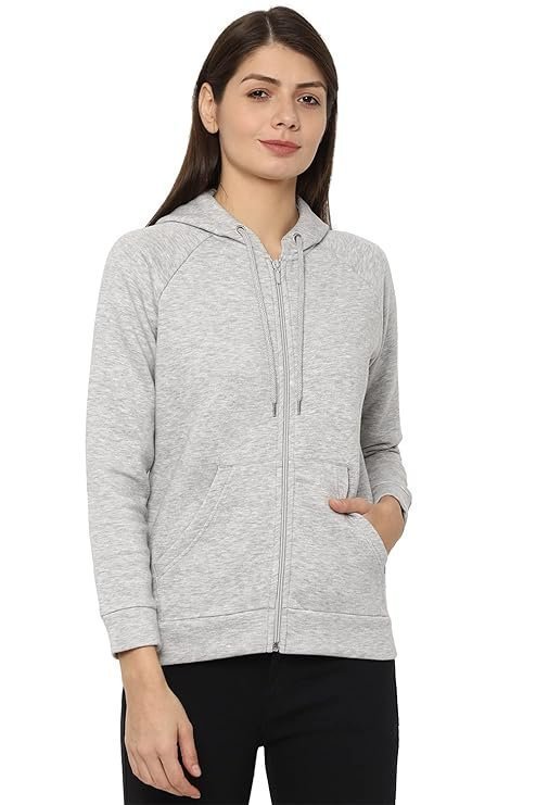 619Q7fPBeCS._SY741_-1.jpg Women's Synthetic Hooded Neck Sweatshirt (AHSTWRGF074068_Light Grey_X-Large_Light Grey_XL) - Image 1