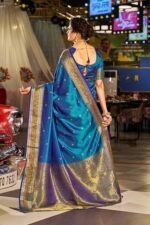 Kanjivaram Silk Saree with Zari Woven Saree With Blouse Piece - Image 4