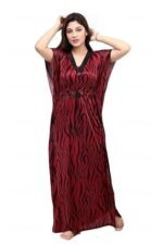 Women's Silk Geometric Print Maxi Nightgown - Image 2