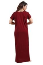 Cotton Nighty for Women |  red color Printed Night Gown for Women with Pocket | Maxi Nighty, Comfortable Sleepwear for Daily Use - Image 6
