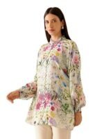 Top for Women Regular Fit Printed Shirt | Tops for Stylish Latest | Office Wear Tops for Women | Cotton Blend Tops