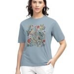 Printed Regular Fit Round Neck Casual Tshirt for Women