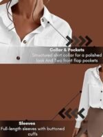 Collared Cotton Shirt with 3/4 Sleeve for a Timeless Casual Look - Image 3
