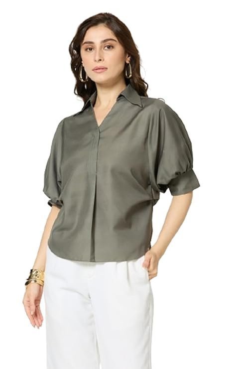 61FaZ09GTeL._SY741_-1.jpg Cotton Floral Regular Fit Tunic Shirt - Image 1