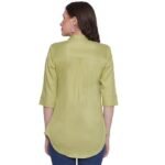 Women’s Rayon Formal Shirt | Solid Office Wear Top for Women | V-Neck Button-Down Casual & Workwear Shirt for Ladies - Image 5