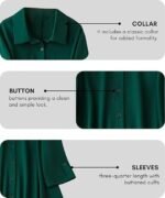 Shirt Dress Knee Length Dress | Loose Fit | Button-Down | | 3/4 Sleeve | Summer Wear | Available in (Pack of 2 | Value Pack) - Image 6