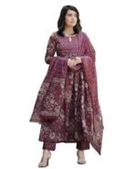 Women Anarkali Kurta and Pant Set With Dupatta - Image 2
