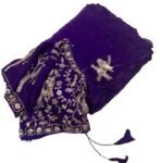 Saree For Womens And Girls Fandy silk saree with beautiful Handwork All Over and silk Stiched blouse with Handwork