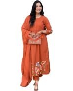 Regular Fit Orange color Print kurti  | Casual & Semi-Formal Wear - Image 2