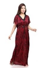 Women's Silk Geometric Print Maxi Nightgown - Image 6
