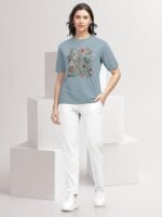 Printed Regular Fit Round Neck Casual Tshirt for Women - Image 6